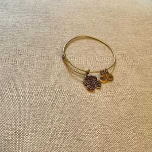Alex and Ani Gold Four-Leaf Clover Charm Bangle Bracelet
